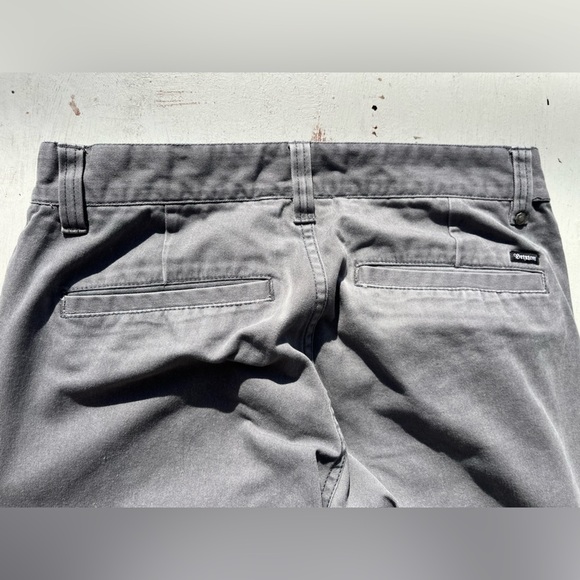 Men's Brixton Pants Gray Solid Reverse 32x32 Flat Front Skate Chino Casual Work - Picture 13 of 15